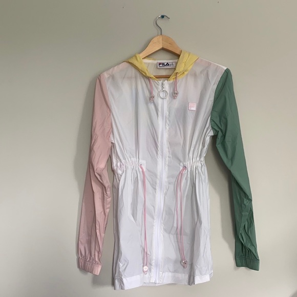 Fila Liliana Wind Jacket  White/Pink/Green - Picture 2 of 14